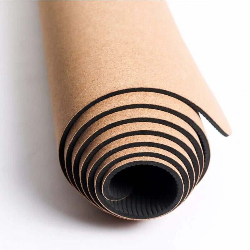 6mm Thickness Eco Friendly Cork Yoga Mat for Beginner Gym Cushion Fitness Rugs Customized