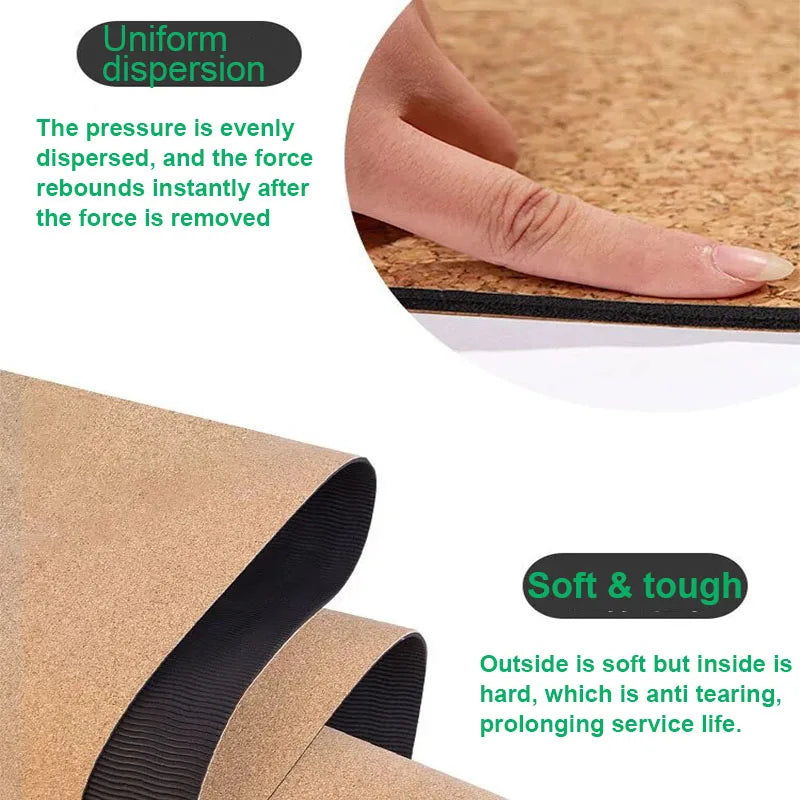 6mm Thickness Eco Friendly Cork Yoga Mat for Beginner Gym Cushion Fitness Rugs Customized