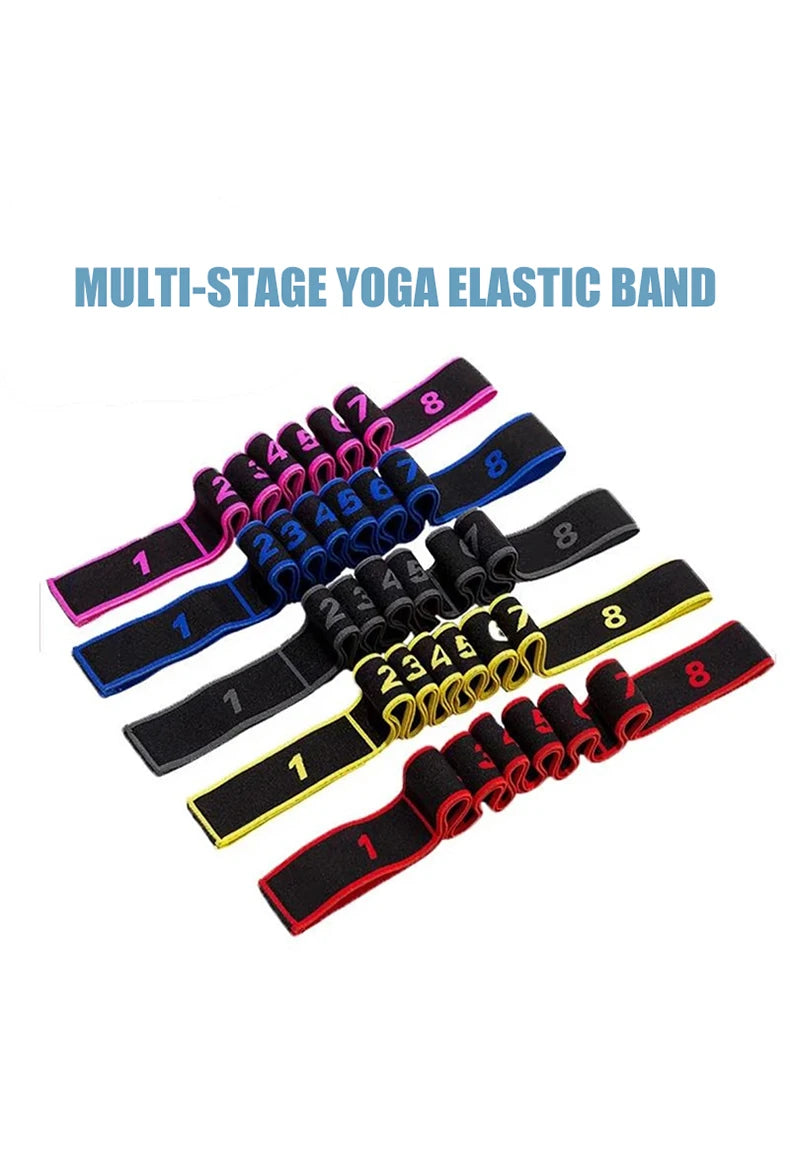 Yoga stretch band open back open shoulder fitnes women resistance training equipment segmental digital stretch band tension rope