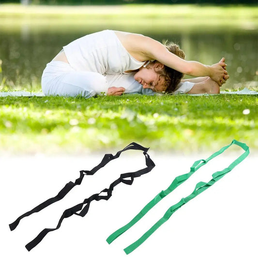 Adjustable Yoga Stretch Band 10 Loops Breathable Non-Elastic Stretch Straps Multi-Section Durable Yoga Resistance Band