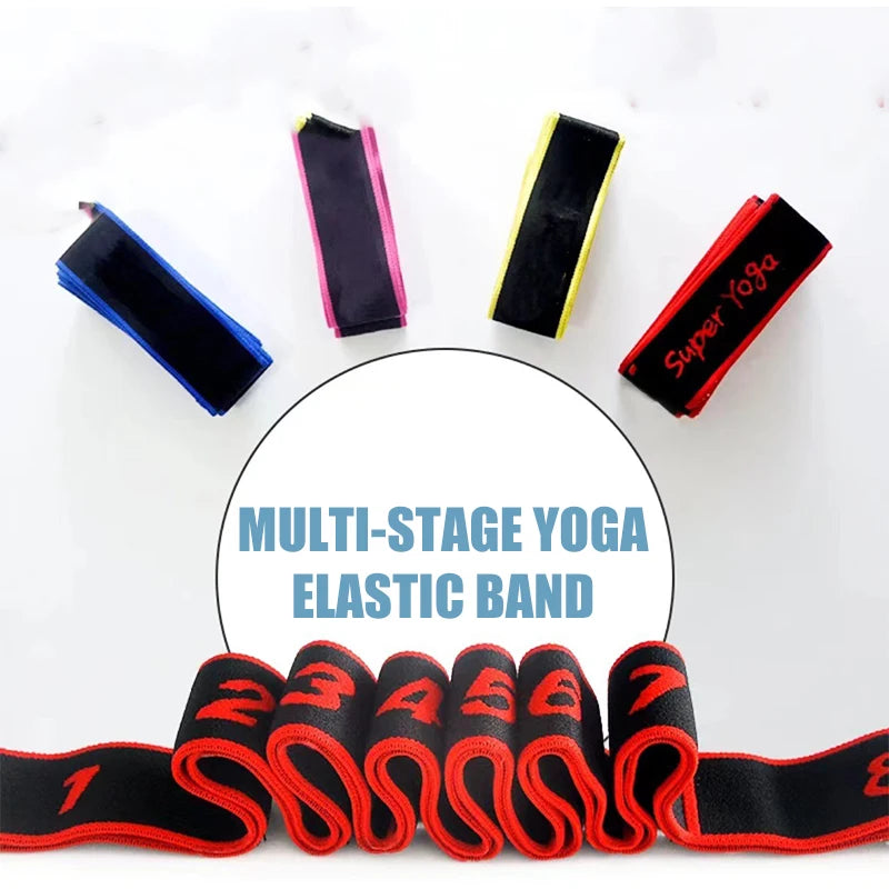 Yoga stretch band open back open shoulder fitnes women resistance training equipment segmental digital stretch band tension rope