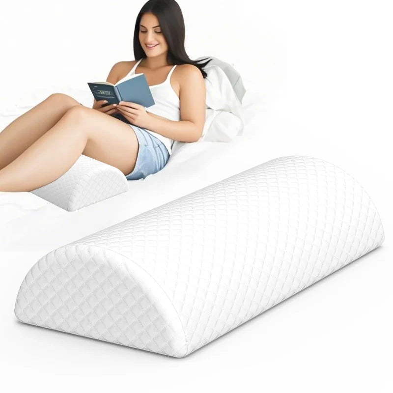 Comfort Bolster Pillow for Legs Back and Head Memory Foam Cotton Cover Lumbar Support Pillow for Semi Roll Pillow