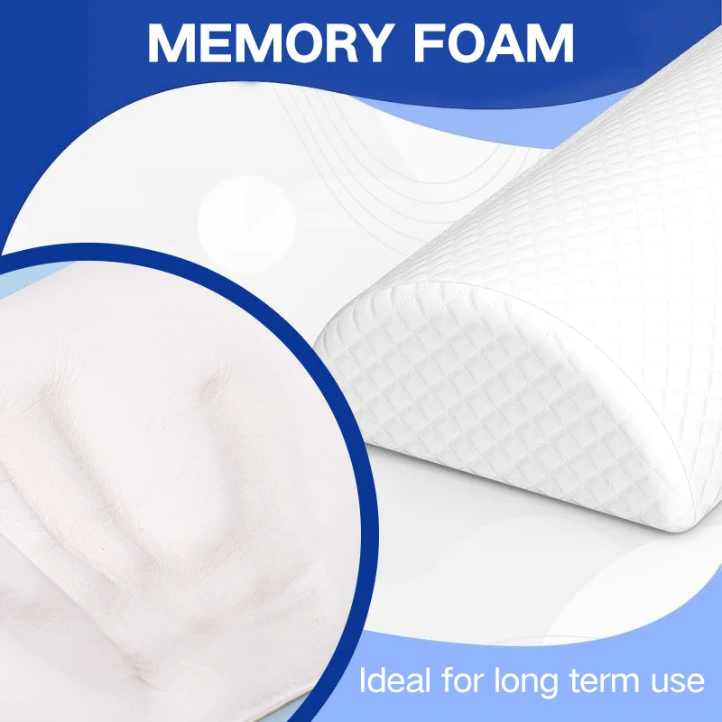 Comfort Bolster Pillow for Legs Back and Head Memory Foam Cotton Cover Lumbar Support Pillow for Semi Roll Pillow