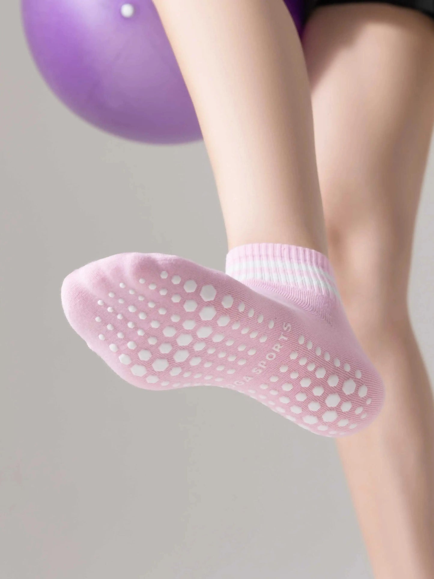 Women, for Grip Non Socks Slip Pilates Yoga Socks with Double Stripes Non Slip Socks for Workout, Ballet, Athletic Socks