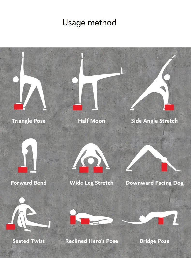 Two Colors EVA Yoga Blocks Gym Foam Brick Training Exercise Blocks Fitness Equipment Yoga Auxiliary Tool Pilates Cushion 1PC260g