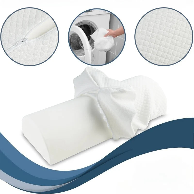 Comfort Bolster Pillow for Legs Back and Head Memory Foam Cotton Cover Lumbar Support Pillow for Semi Roll Pillow