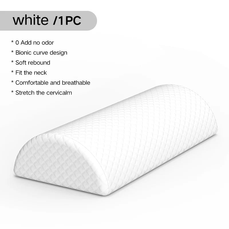 Comfort Bolster Pillow for Legs Back and Head Memory Foam Cotton Cover Lumbar Support Pillow for Semi Roll Pillow