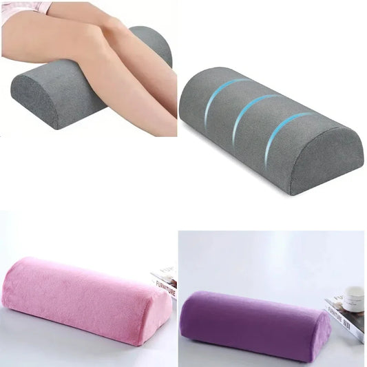 Comfort Bolster Pillow Half Moon Bolster for Legs Back&Head Memory Foam Cotton Cover Lumbar Support Pillow for Semi Roll Pillow