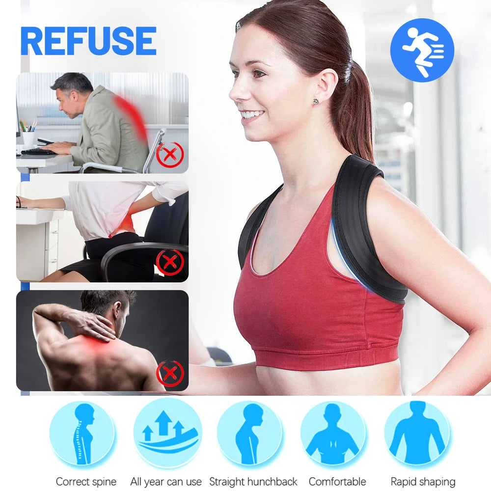Posture Corrector for Men Women - Adjustable Back Brace for Neck/Shoulder Pain Relief - Upper Spine & Clavicle Support(S/M/L/XL)