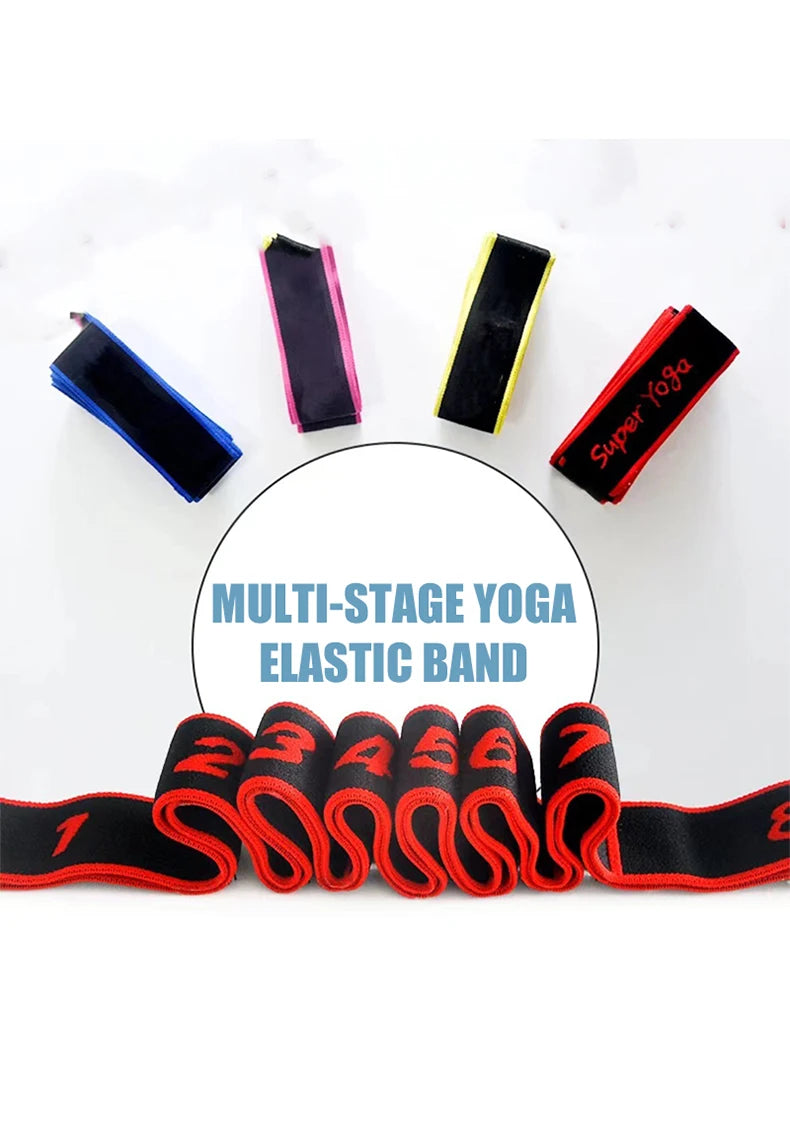 Yoga stretch band open back open shoulder fitnes women resistance training equipment segmental digital stretch band tension rope