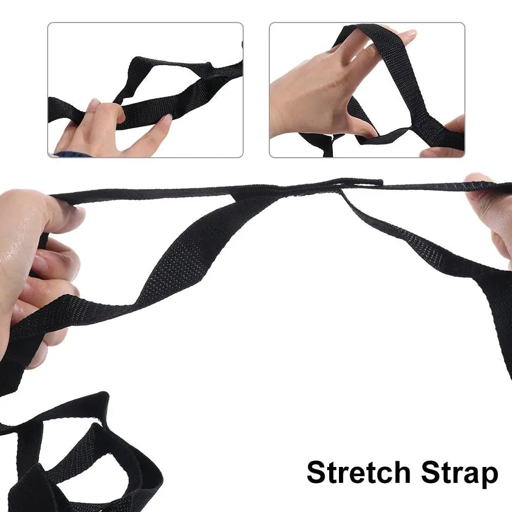 Adjustable Yoga Stretch Band 10 Loops Breathable Non-Elastic Stretch Straps Multi-Section Durable Yoga Resistance Band