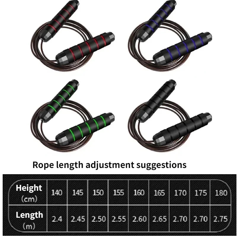 The New Jump Rope Steel Wire Skipping Exercise Adjustable Jumping Fitness Workout Training Home Sport Equipment Tangle-Free