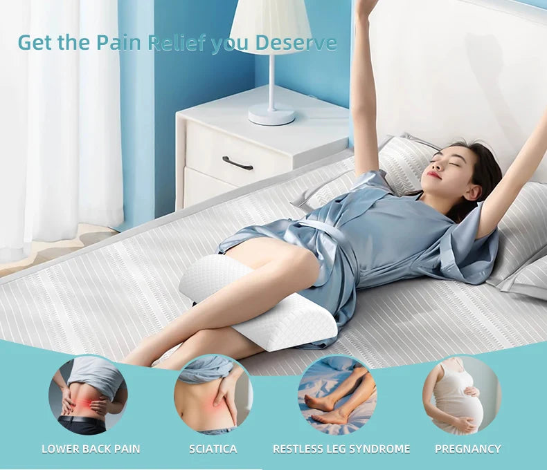 Comfort Bolster Pillow for Legs Back and Head Memory Foam Cotton Cover Lumbar Support Pillow for Semi Roll Pillow