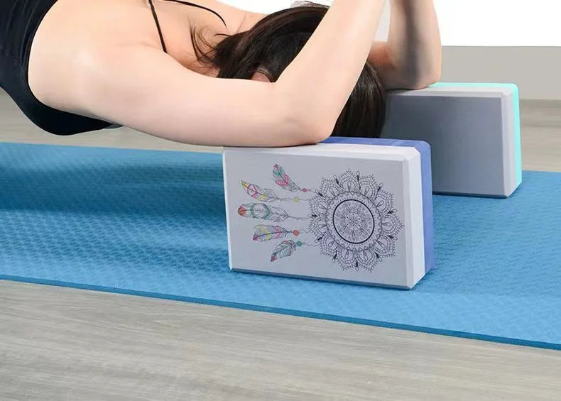 Two Colors EVA Yoga Blocks Gym Foam Brick Training Exercise Blocks Fitness Equipment Yoga Auxiliary Tool Pilates Cushion 1PC260g