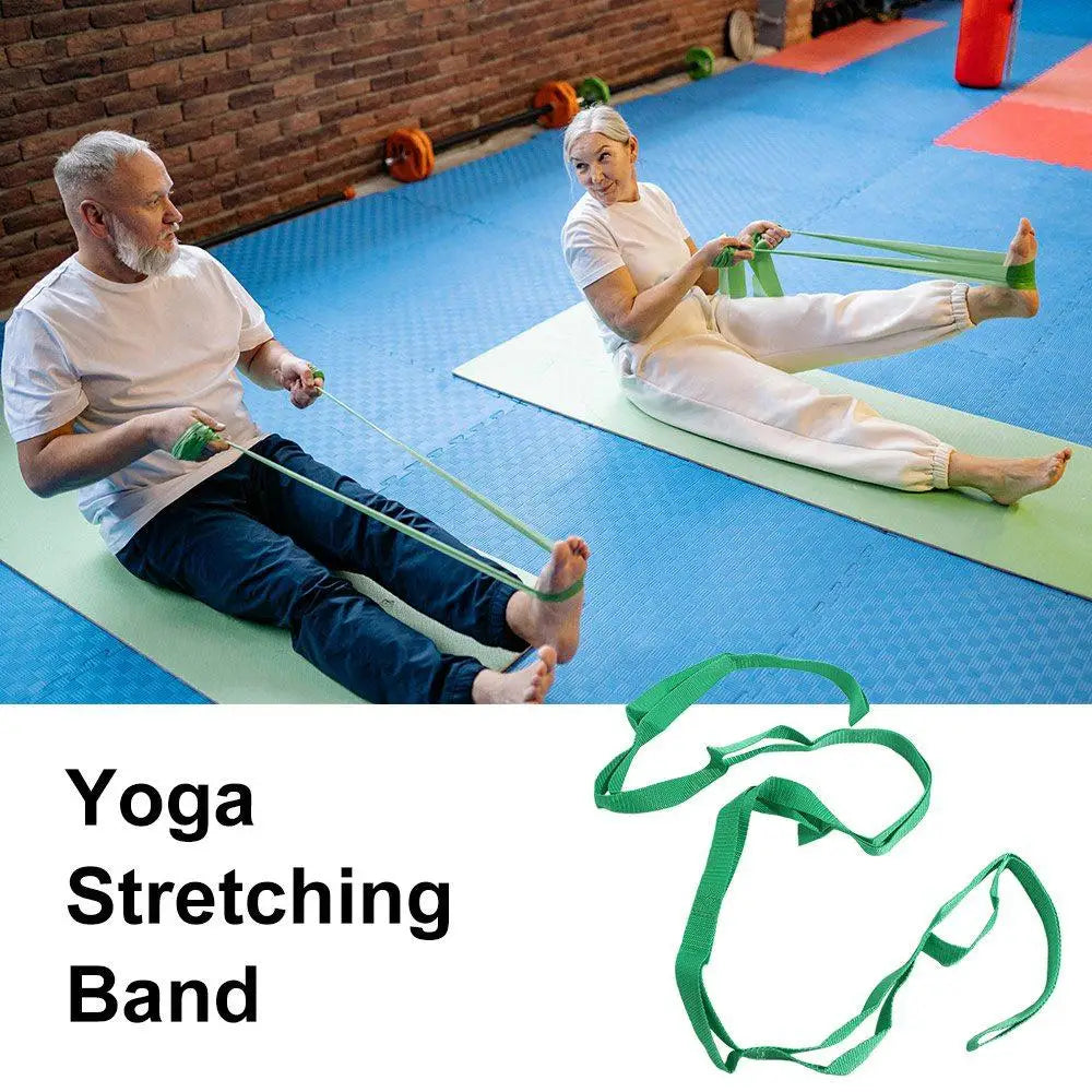 Adjustable Yoga Stretch Band 10 Loops Breathable Non-Elastic Stretch Straps Multi-Section Durable Yoga Resistance Band