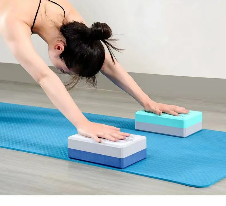 Two Colors EVA Yoga Blocks Gym Foam Brick Training Exercise Blocks Fitness Equipment Yoga Auxiliary Tool Pilates Cushion 1PC260g