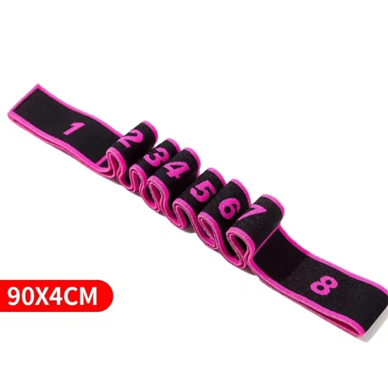 Yoga stretch band open back open shoulder fitnes women resistance training equipment segmental digital stretch band tension rope