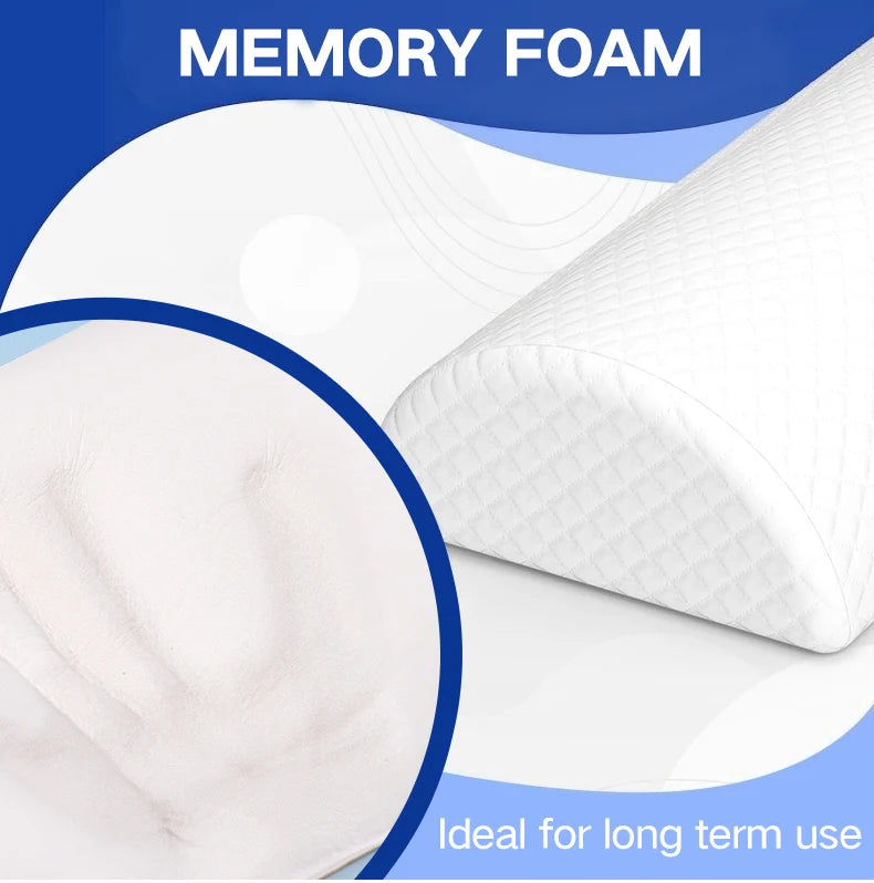 Comfort Bolster Pillow for Legs Back and Head Memory Foam Cotton Cover Lumbar Support Pillow for Semi Roll Pillow