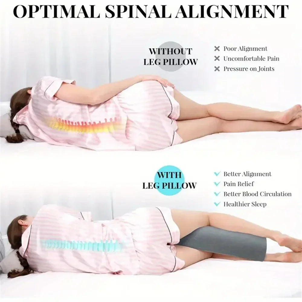 Comfort Bolster Pillow Half Moon Bolster for Legs Back&Head Memory Foam Cotton Cover Lumbar Support Pillow for Semi Roll Pillow