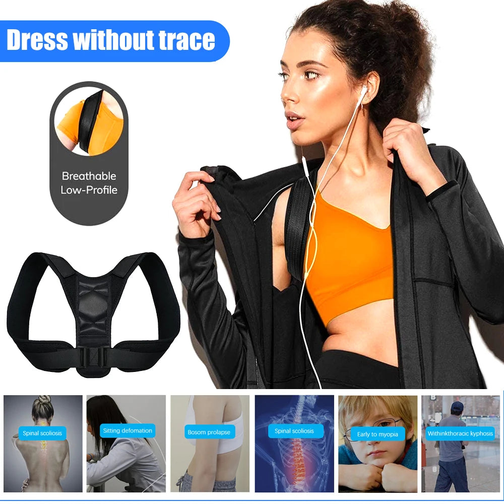 Posture Corrector for Men Women - Adjustable Back Brace for Neck/Shoulder Pain Relief - Upper Spine & Clavicle Support(S/M/L/XL)