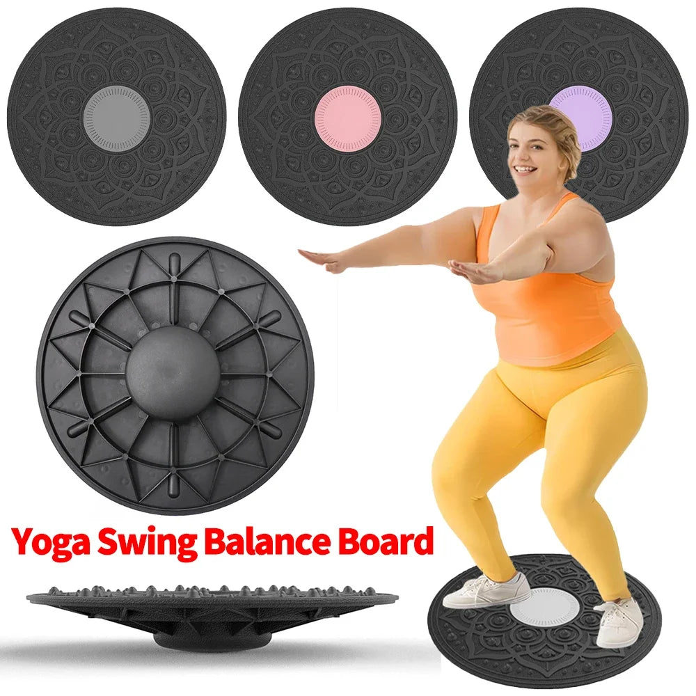 Wobble Balance Board Yoga Swing Balance Exerciser Board Non-slip Balance Trainer Portable Stability Board for Core Training
