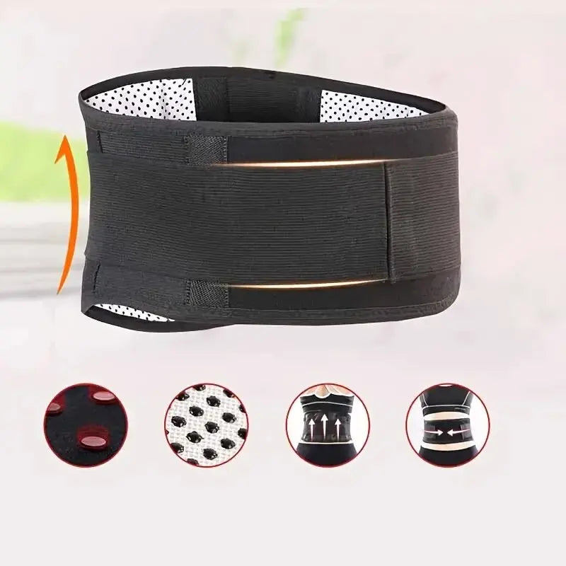 Adjustable Waist Belt Brace Self Heating Magnetic Back Waist Support Belt Lumbar Brace Massage Band