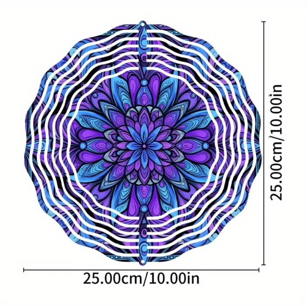 Bohemian Mandala Wind Spinner - Vibrant Metal Design, All-Season Outdoor Decor for Patio Garden Balcony