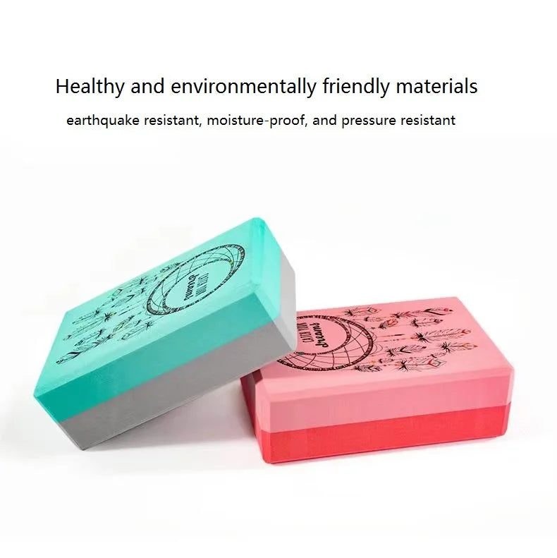 Two Colors EVA Yoga Blocks Gym Foam Brick Training Exercise Blocks Fitness Equipment Yoga Auxiliary Tool Pilates Cushion 1PC260g
