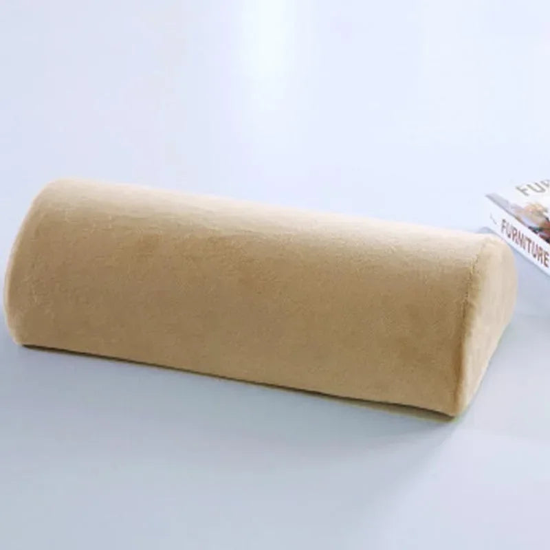 Comfort Bolster Pillow Half Moon Bolster for Legs Back&Head Memory Foam Cotton Cover Lumbar Support Pillow for Semi Roll Pillow