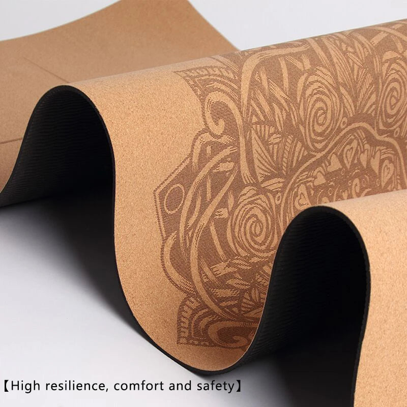 6mm Thickness Eco Friendly Cork Yoga Mat for Beginner Gym Cushion Fitness Rugs Customized